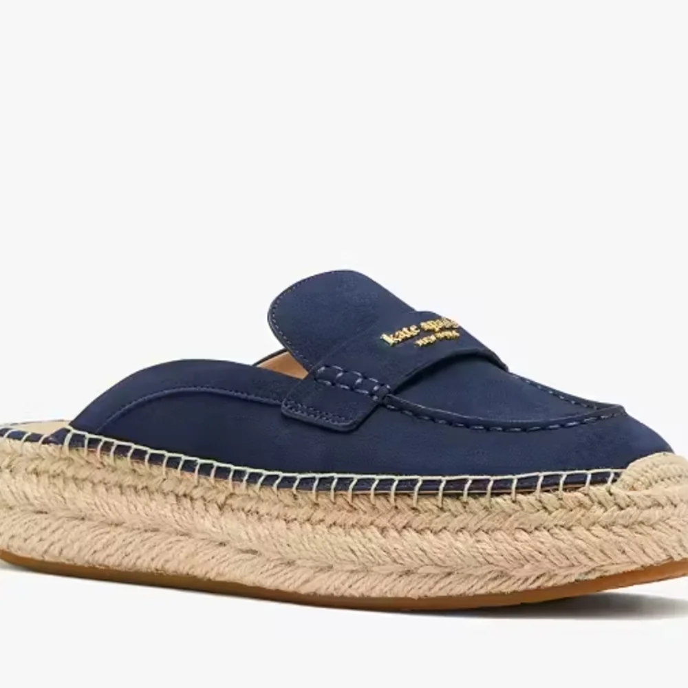 kate spade Navy Espadrille Mule Loafer